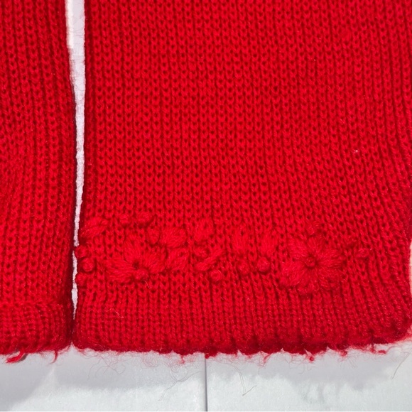 Vintage Tally-Ho Red Cardigan Sweater Floral Embroidery Grannycore XL - Picture 6 of 9